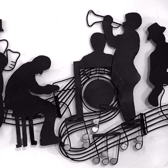 Other Vintage Jazz Band Wall Art Black Metal With Gold Accents Poshmark